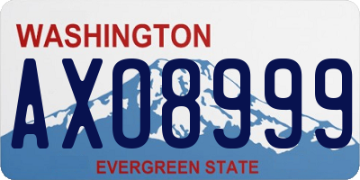 WA license plate AXO8999