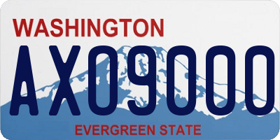 WA license plate AXO9000