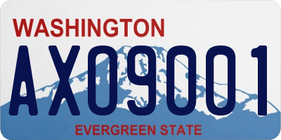 WA license plate AXO9001
