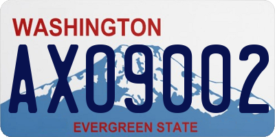 WA license plate AXO9002