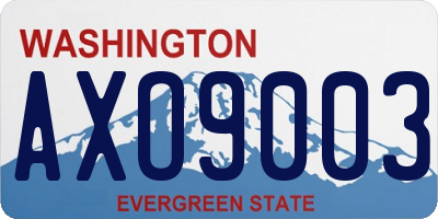 WA license plate AXO9003