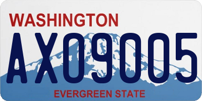 WA license plate AXO9005
