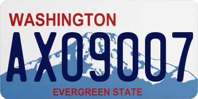 WA license plate AXO9007