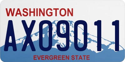 WA license plate AXO9011