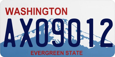 WA license plate AXO9012