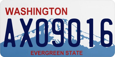 WA license plate AXO9016