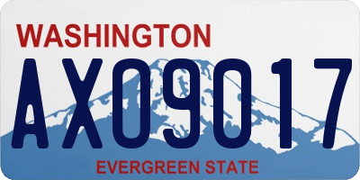 WA license plate AXO9017