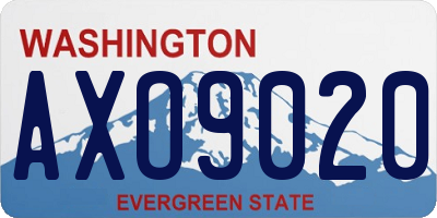WA license plate AXO9020