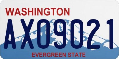 WA license plate AXO9021