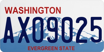 WA license plate AXO9025
