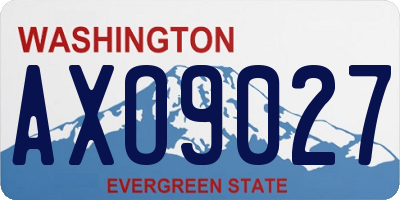 WA license plate AXO9027
