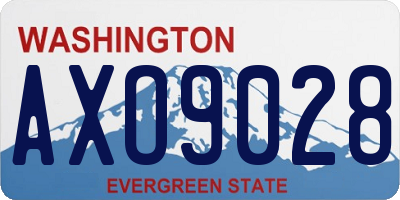 WA license plate AXO9028