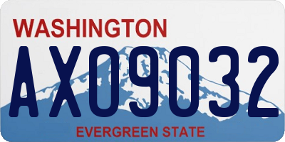 WA license plate AXO9032