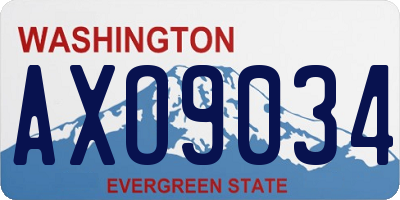 WA license plate AXO9034