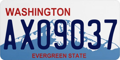 WA license plate AXO9037