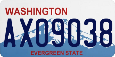 WA license plate AXO9038