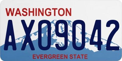 WA license plate AXO9042