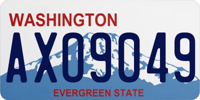 WA license plate AXO9049