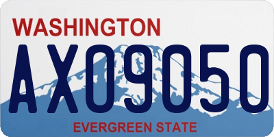 WA license plate AXO9050