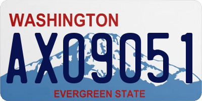 WA license plate AXO9051