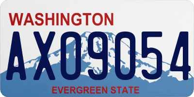 WA license plate AXO9054