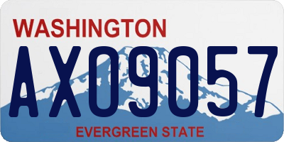 WA license plate AXO9057