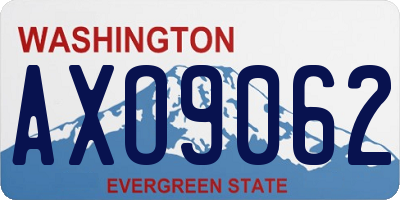 WA license plate AXO9062
