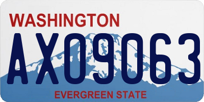 WA license plate AXO9063
