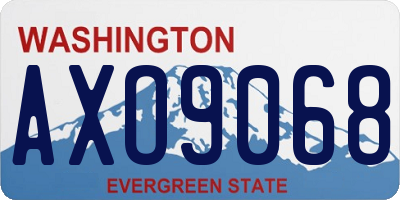 WA license plate AXO9068