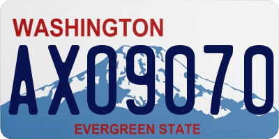 WA license plate AXO9070