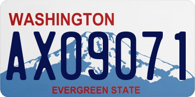 WA license plate AXO9071
