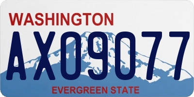 WA license plate AXO9077