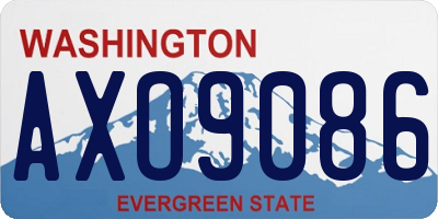 WA license plate AXO9086