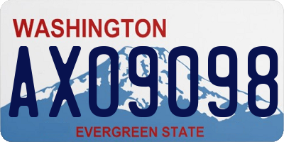 WA license plate AXO9098