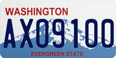 WA license plate AXO9100
