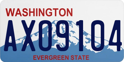 WA license plate AXO9104