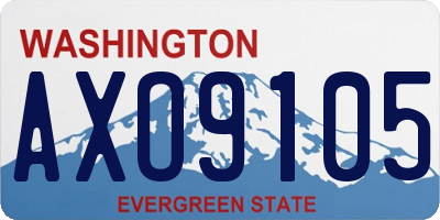 WA license plate AXO9105