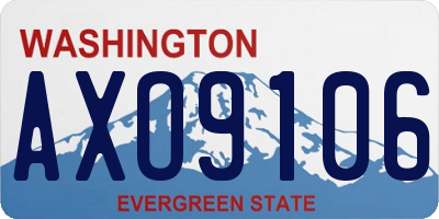 WA license plate AXO9106