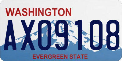 WA license plate AXO9108