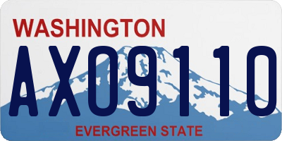 WA license plate AXO9110