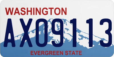 WA license plate AXO9113
