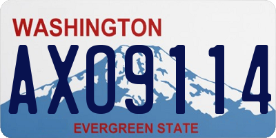 WA license plate AXO9114