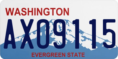WA license plate AXO9115