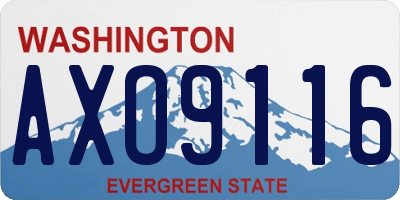 WA license plate AXO9116