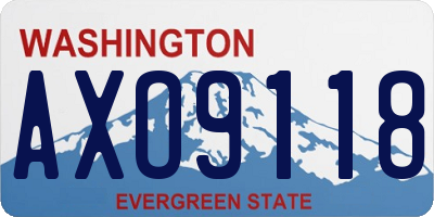 WA license plate AXO9118
