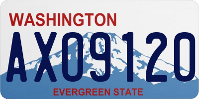 WA license plate AXO9120