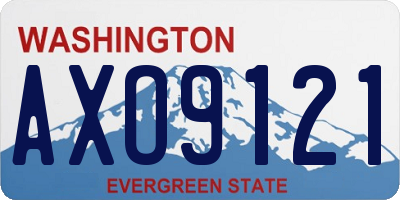 WA license plate AXO9121