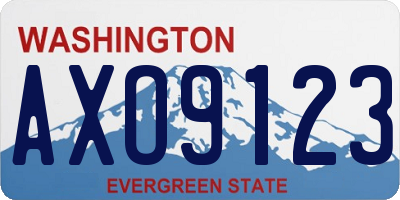 WA license plate AXO9123