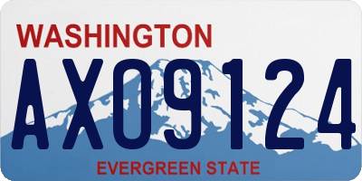 WA license plate AXO9124