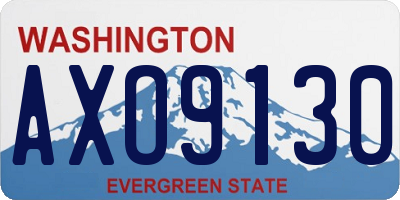 WA license plate AXO9130